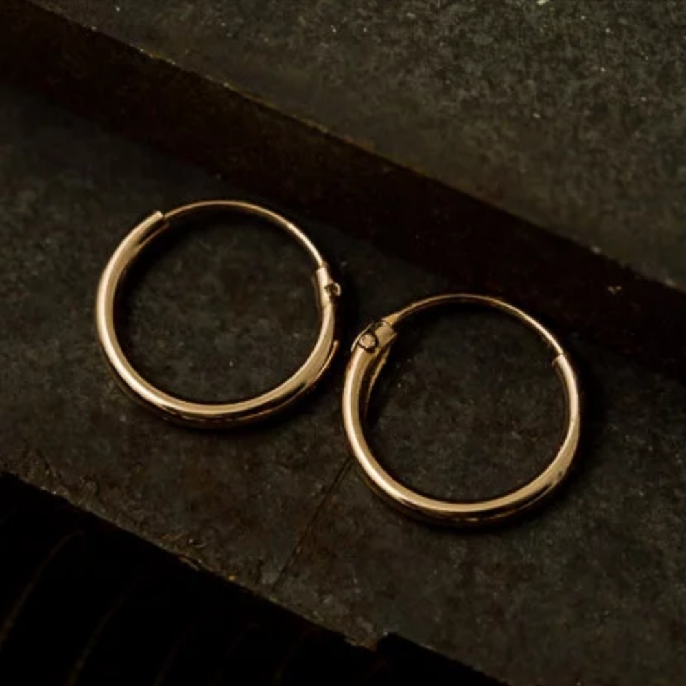 Rose Gold huggie hoops - sleeper hoops